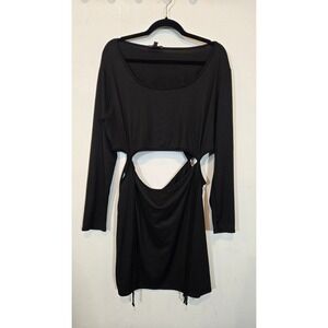 Discreet Stretchy Black Curout Dress 1X